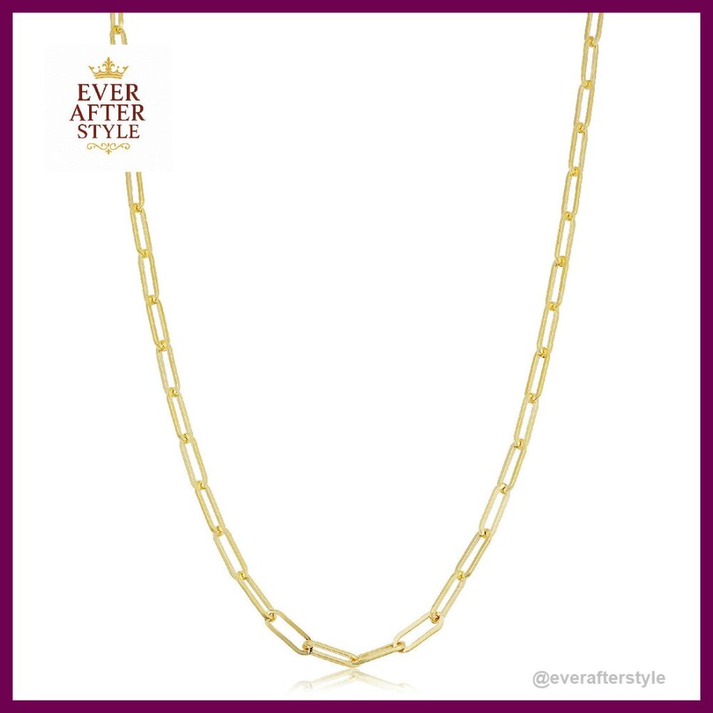 Gold Filled Paperclip Chain Necklace Minimalist Chic Layering Statement Piece
